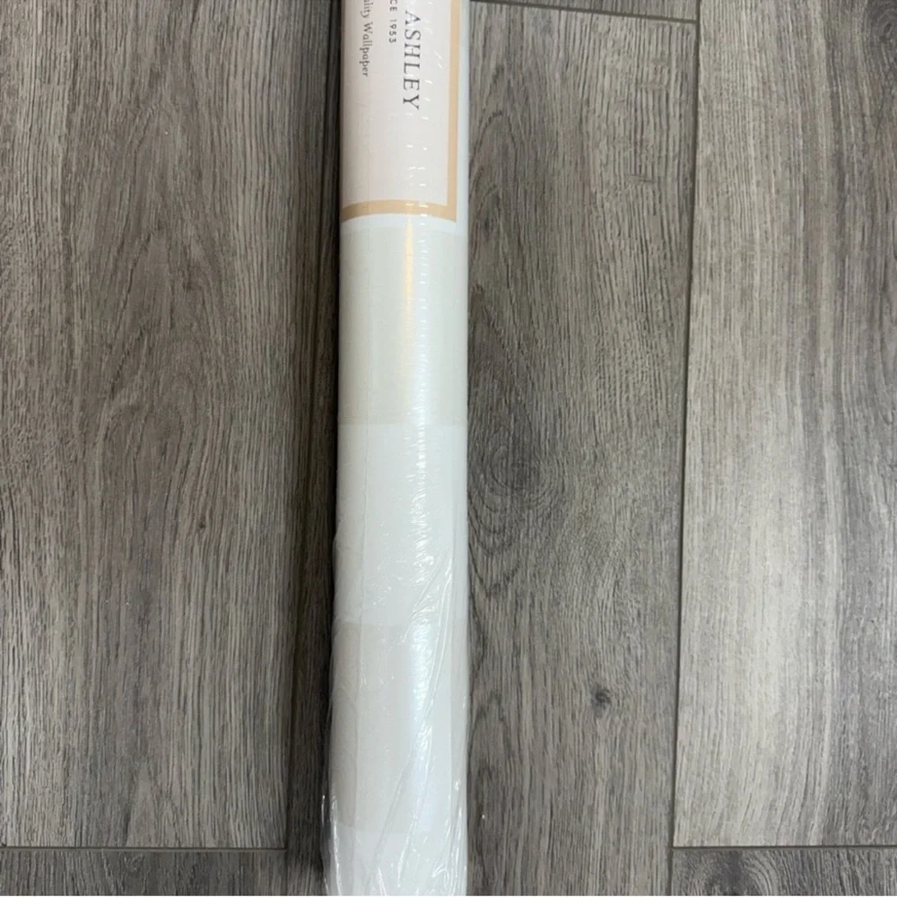 Laura Ashley Cream and White Striped Wallpaper